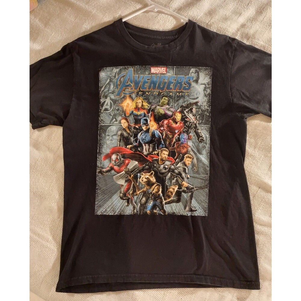 Avengers End Game Marvel Comics T-Shirt MENS Graphic Print Black Sz M